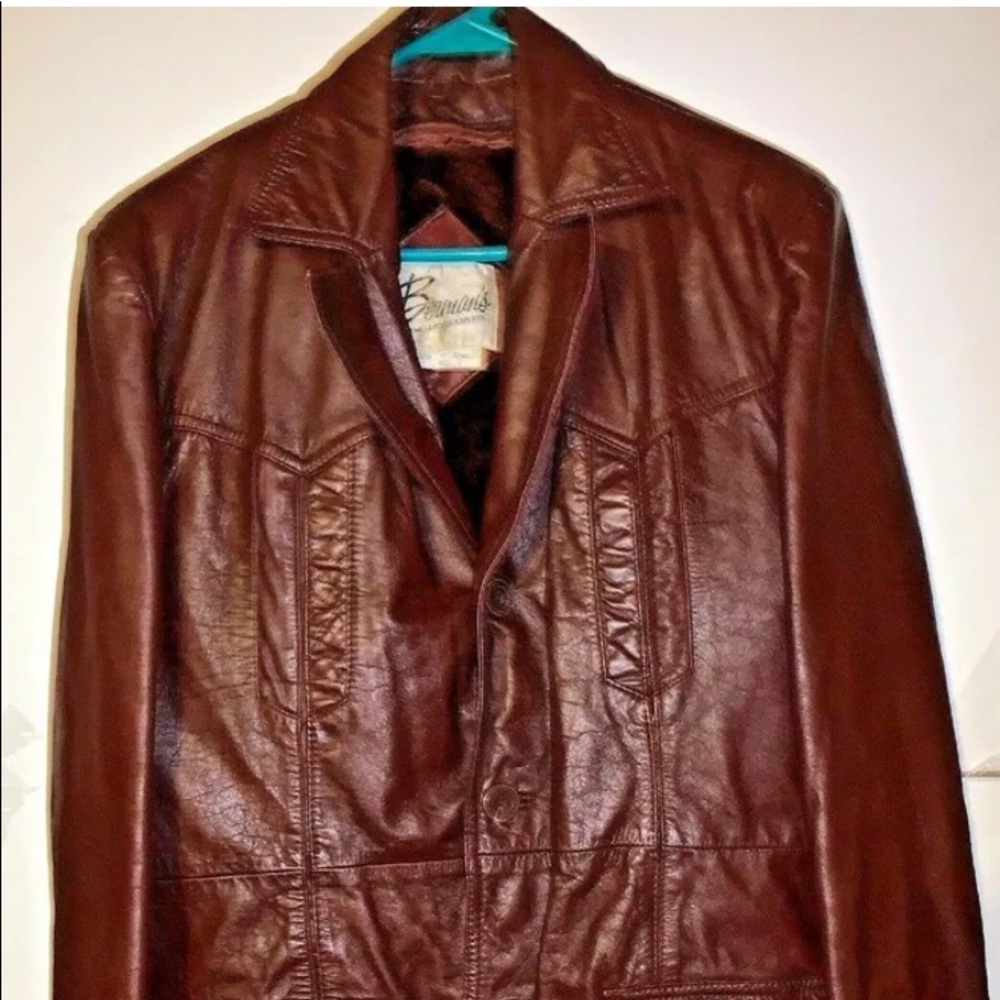 Vintage BERMAN'S Leather Mod Western Jacket Sz. 40